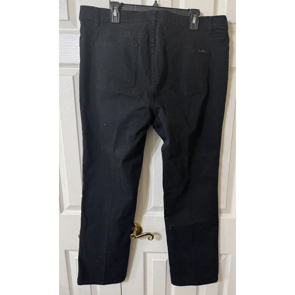 Lauren Ralph Lauren Mid Rise Classic Straight Jeans‎ Black Womens 18W - Picture 5 of 8